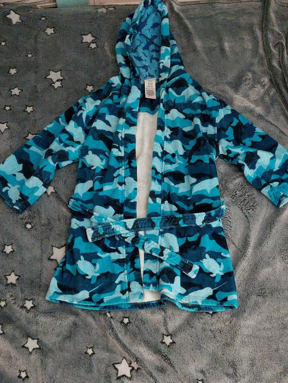 Boys Youth Hooded Sealife Printed Towel Robe- Saint Eve Swim